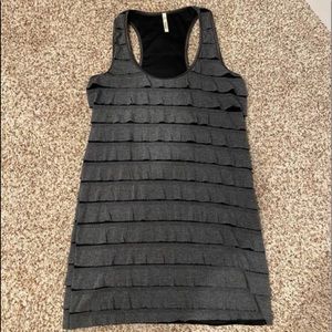 d’closet Charcoal Ruffled Tank Top